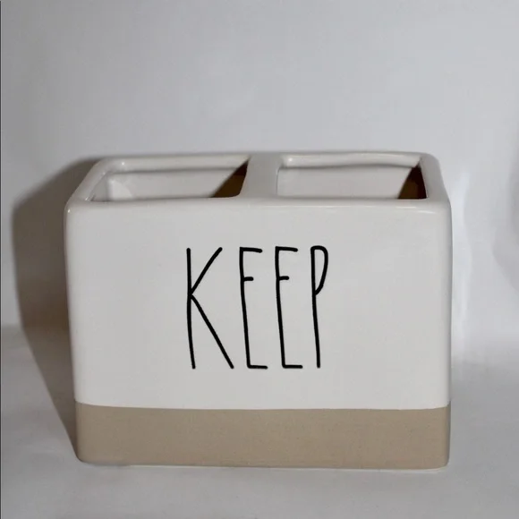 RAE DUNN KEEP Clay bottom bathroom organizer NEW - Picture 10 of 10
